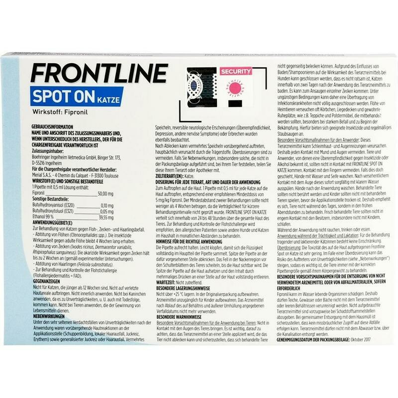 FRONTLINE Spot on K Lösung f.Katzen