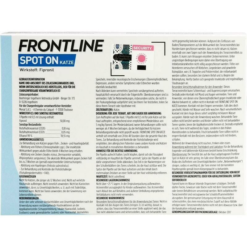 FRONTLINE Spot on K Lösung f.Katzen