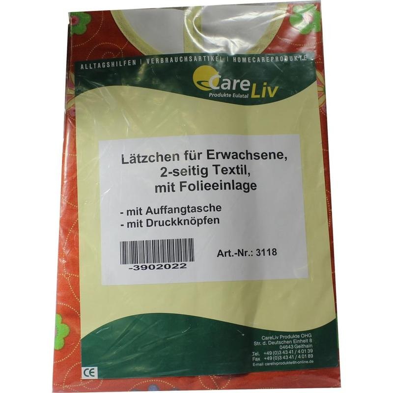 LÄTZCHEN Erw.m.Tasche 2seit.Tex.m.Fol.Druckknöpfe