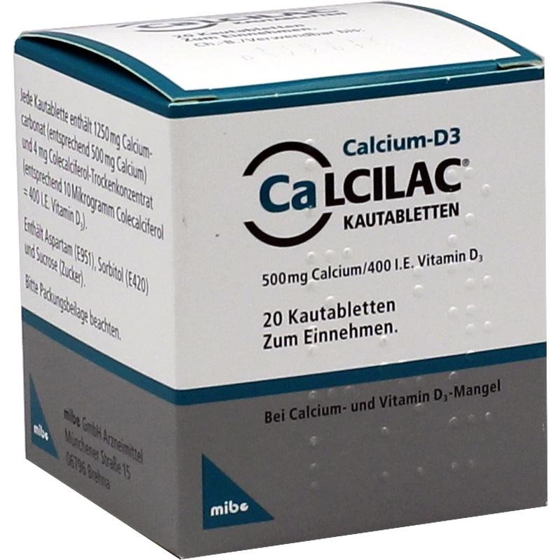 CALCILAC Kautabletten 500 mg/400 I.E.