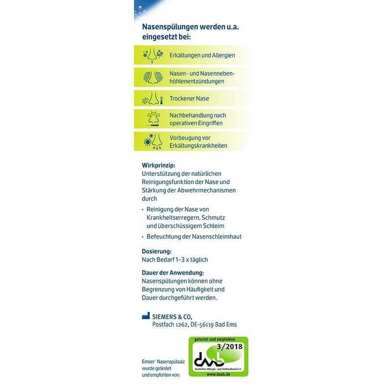 EMSER Nasendusche mit 4 Btl.Nasenspülsalz