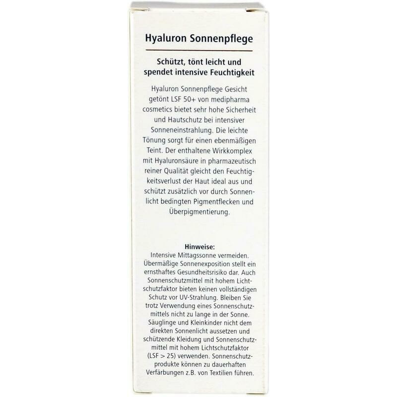 HYALURON SONNENPFLEGE Gesicht Creme LSF 50+ getönt