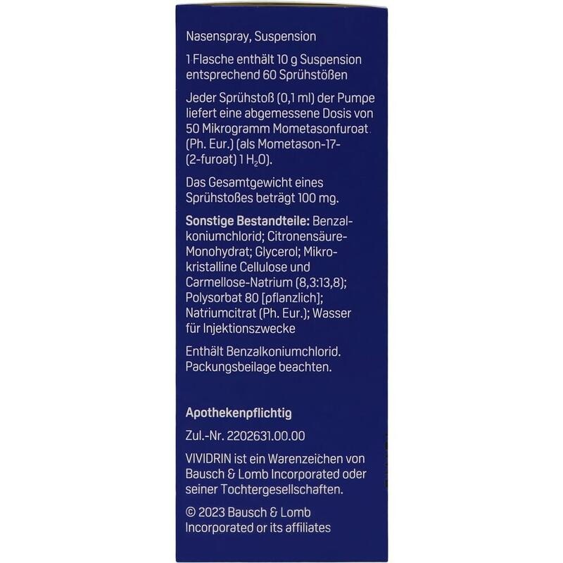 VIVIDRIN Mometason Heuschn.Nspr.50μg/Sp. 60SprSt.