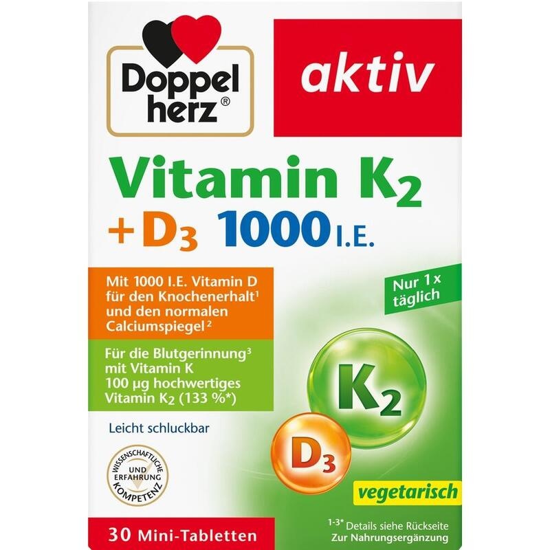 DOPPELHERZ Vitamin K2+D3 1000 I.E. Tabletten