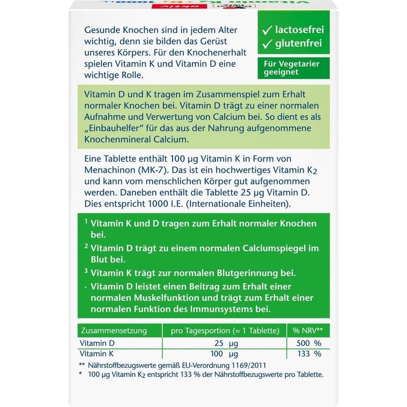 DOPPELHERZ Vitamin K2+D3 1000 I.E. Tabletten